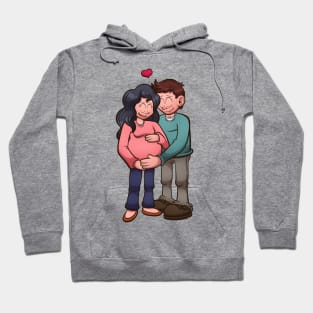 Cartoon Pregnant Couple Hoodie